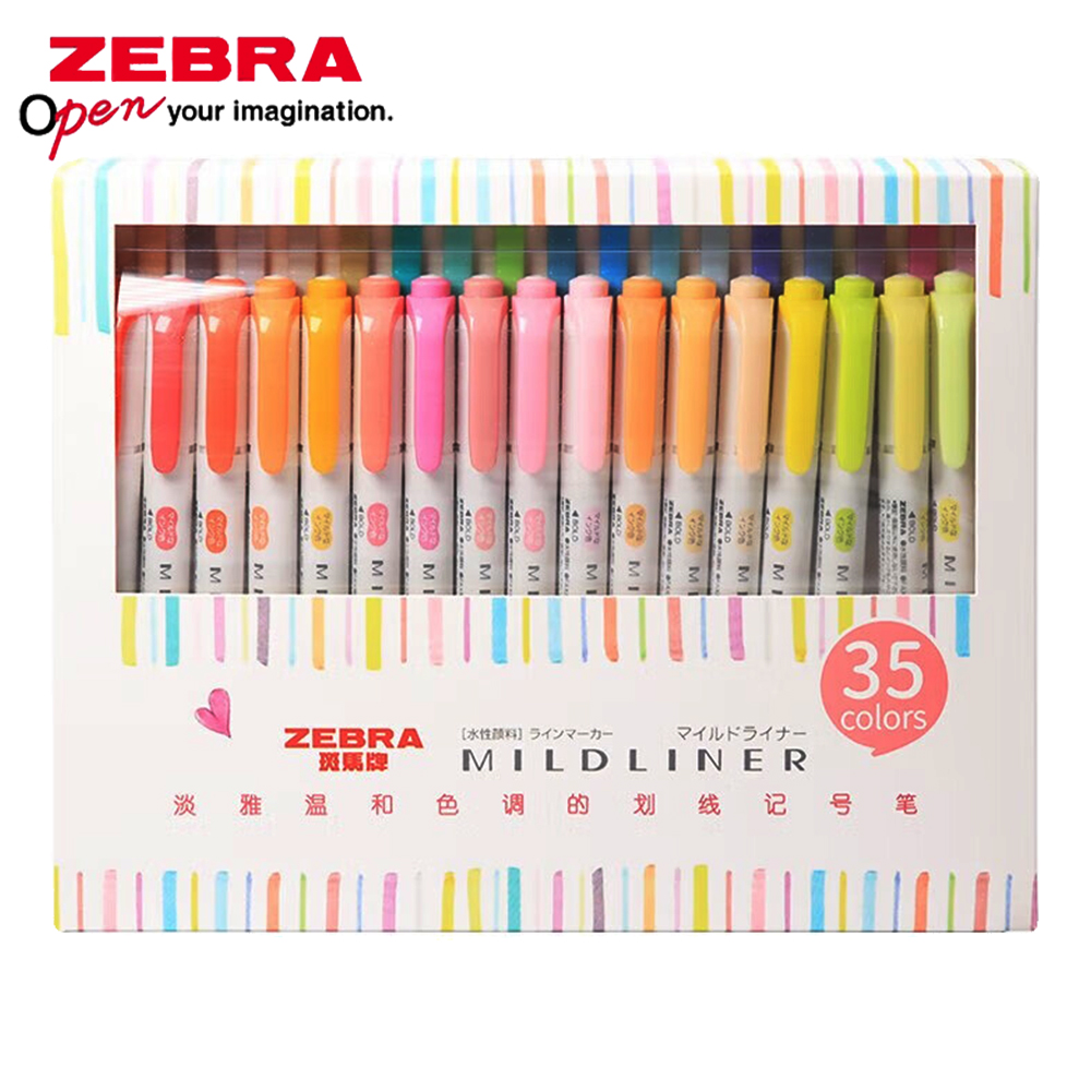 Pastel Highlighter Set Double Ended - Juego de 35 colores ZEBRA Mildliner