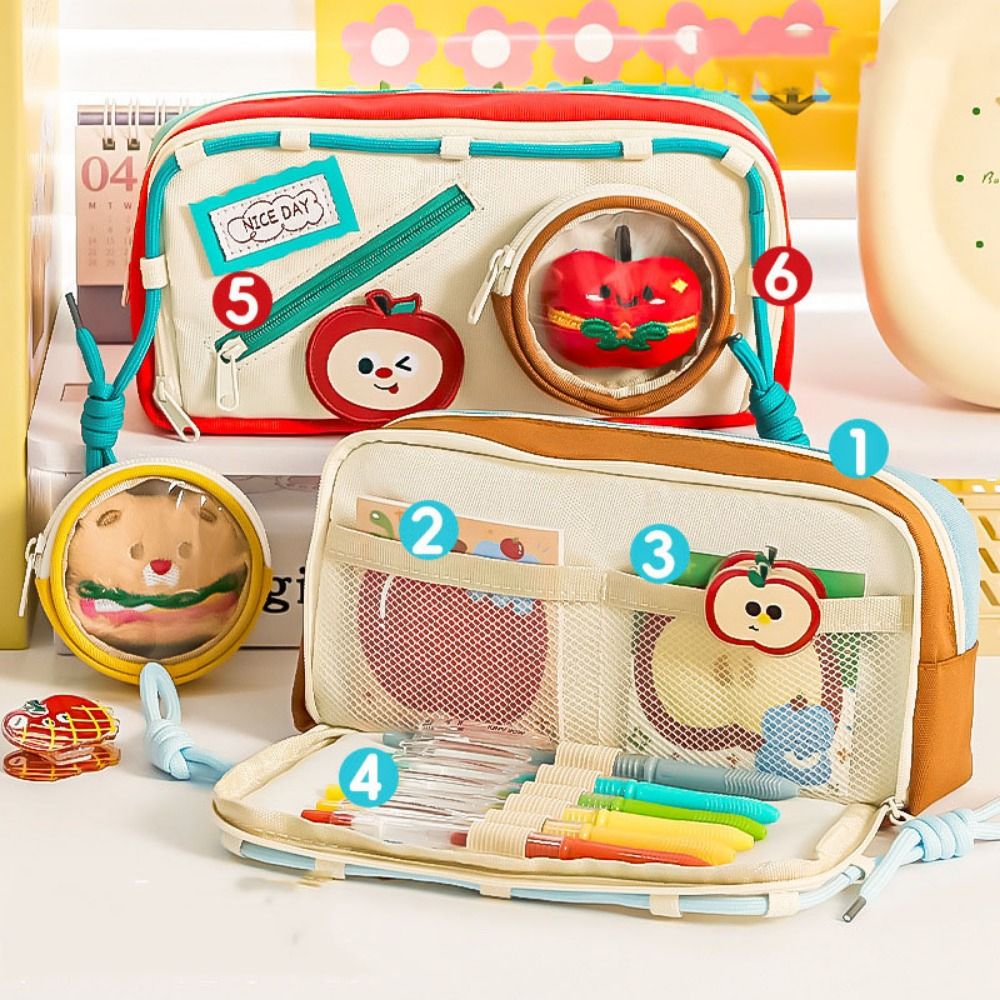 Aesthetic Large Pencil Case Pouch - Estuche para lápices de hamburguesa de