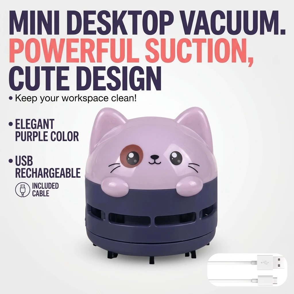 Mini Desktop Vacuum Cleaner For Eraser Dust - Aspiradora de escritorio, mini, inalámbrica, recargable