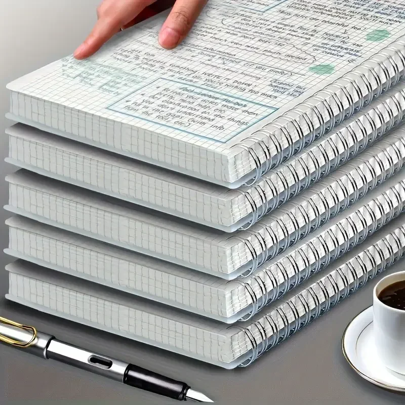 Spiral Bound Grid Notebook A5 - Bloc de Notas A5 con Cuadrícula,