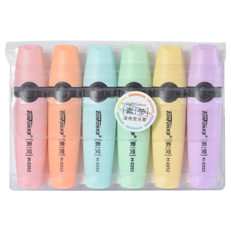 Pastel Highlighter Set Double Ended - 6 unids/set resaltador colores Pastel punta