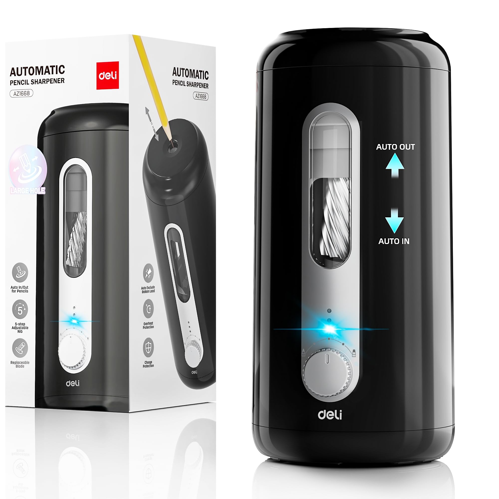 Electric Pencil Sharpener Usb - Sacapuntas Eléctrico Deli Automático, Funciona con