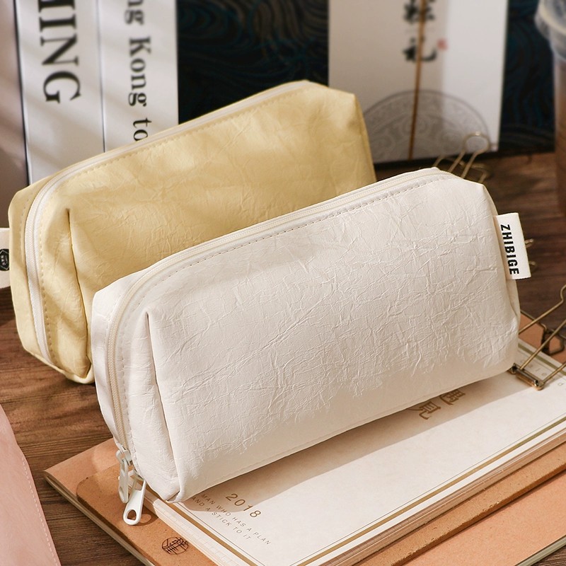 Estuche de Lápices de Cuero Cr - Aesthetic Large Pencil Case Pouch reseña y precio