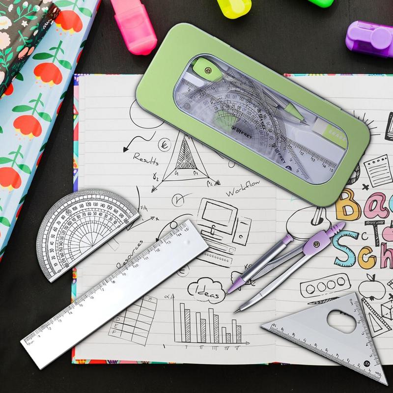 Juego de transportador y brúju - Math Geometry Set With Compass reseña y precio