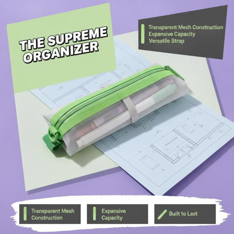 Estuche Transparente de Malla  - Clear Mesh Pencil Pouch For Exam reseña y precio