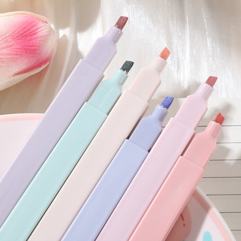 6 unids/set resaltadores conju - Pastel Highlighter Set Double Ended reseña y precio